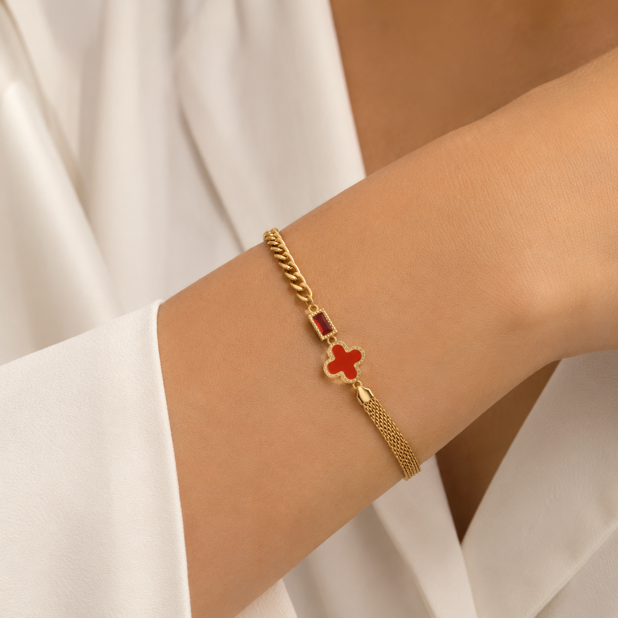 Ruby CLover Bracelet.